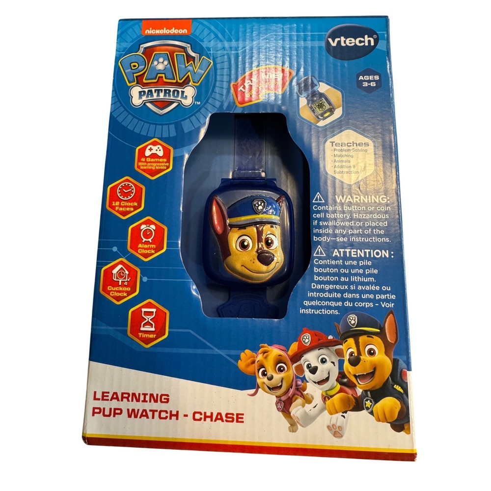 VTech PAW Patrol Learning Pup Watch Chase Blue Kids Toy Watch 80-551600 NEW